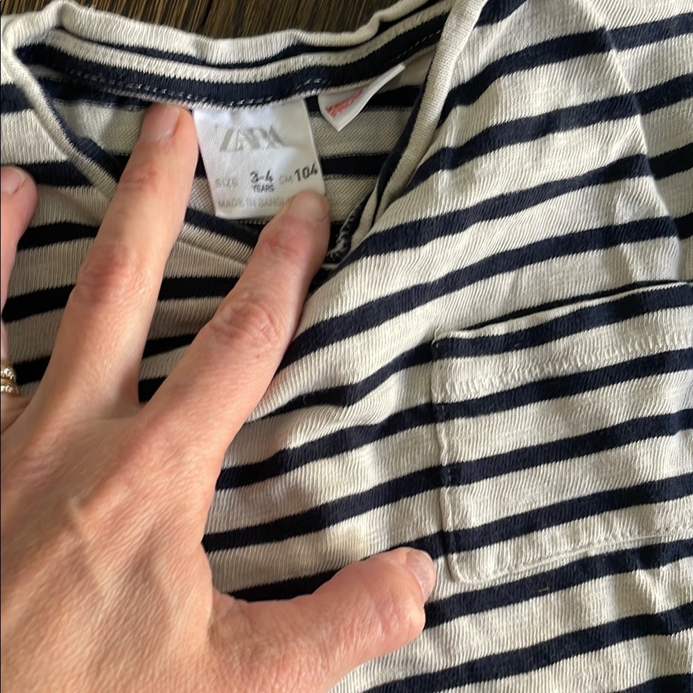 Striped Navy and White T-Shirt